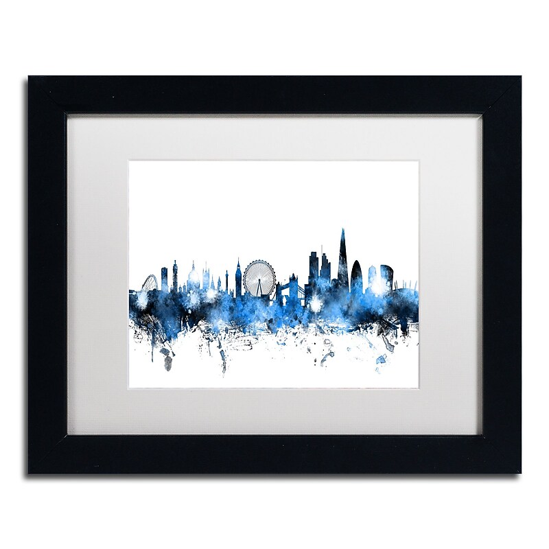 Trademark Fine Art ''London England Skyline'' by Michael Tompsett 11" x 14" White Matted Black Frame (MT0613-B1114MF) image 1