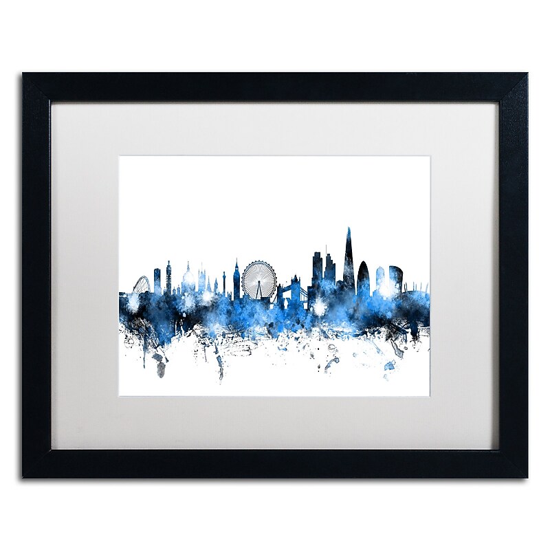 Trademark Fine Art ''London England Skyline'' by Michael Tompsett 16" x 20" White Matted Black Frame (MT0613-B1620MF) image 1