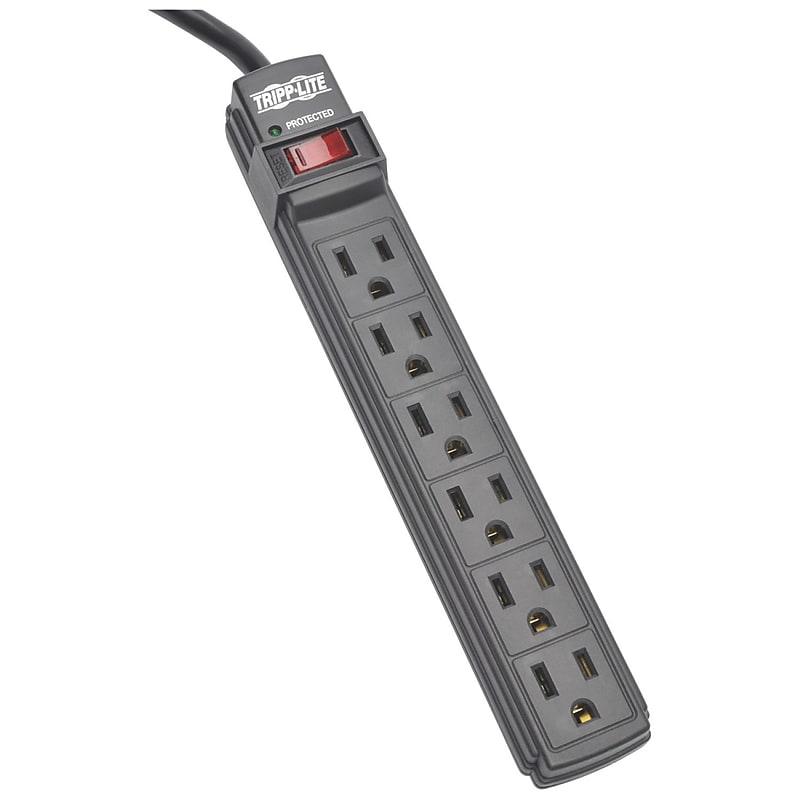 Tripp Lite 6 Outlet Power Strip, Black (PS66B) image 1