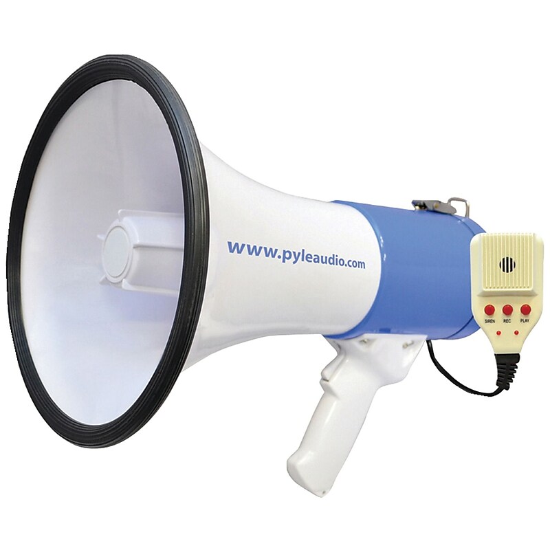 Pyle Pro 50-watt Megaphone Bullhorn With Record, Siren & Talk Modes image 1