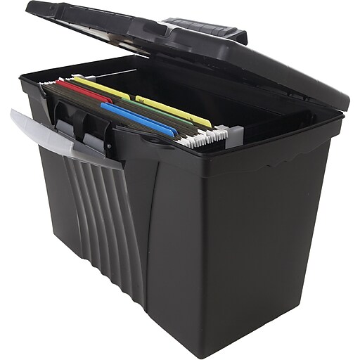 Storex Portable File Box with Organizer Lid, Letter/Legal (STX61510U01C