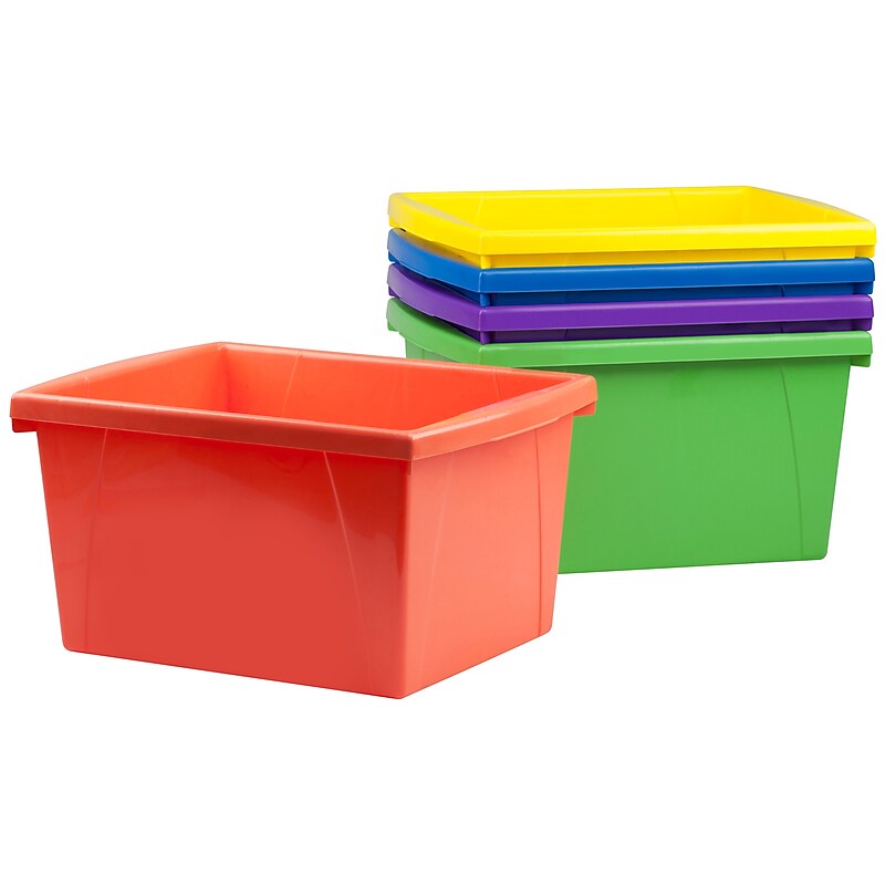 Storex 16 Quart Storage Bin, Assorted Colors, 6/Carton (STX61514S06C) image 1