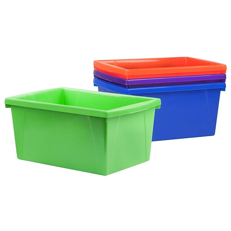Storex 22 Quart Storage Bins, Assorted Colors, 6/Carton (STX61515U06C) image 1