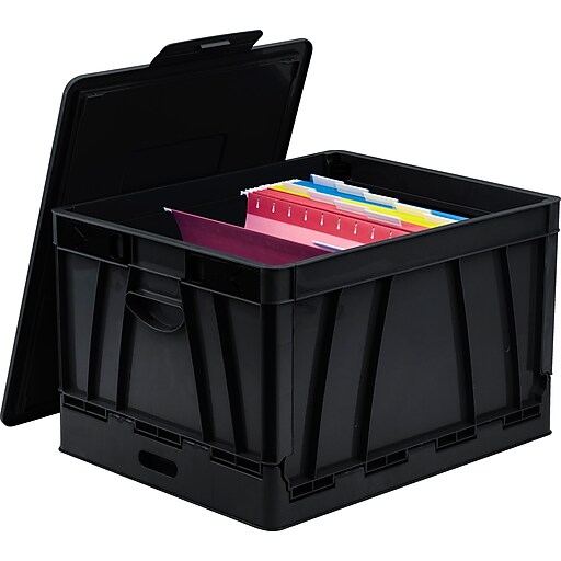Shop Staples for Storex Collapsible Crate with Lid, Letter/Legal Size