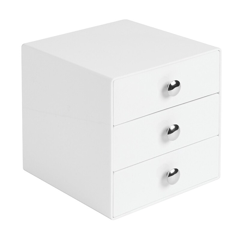 InterDesign Original Plastic 3-Drawer Organizer, White (35301) image 1