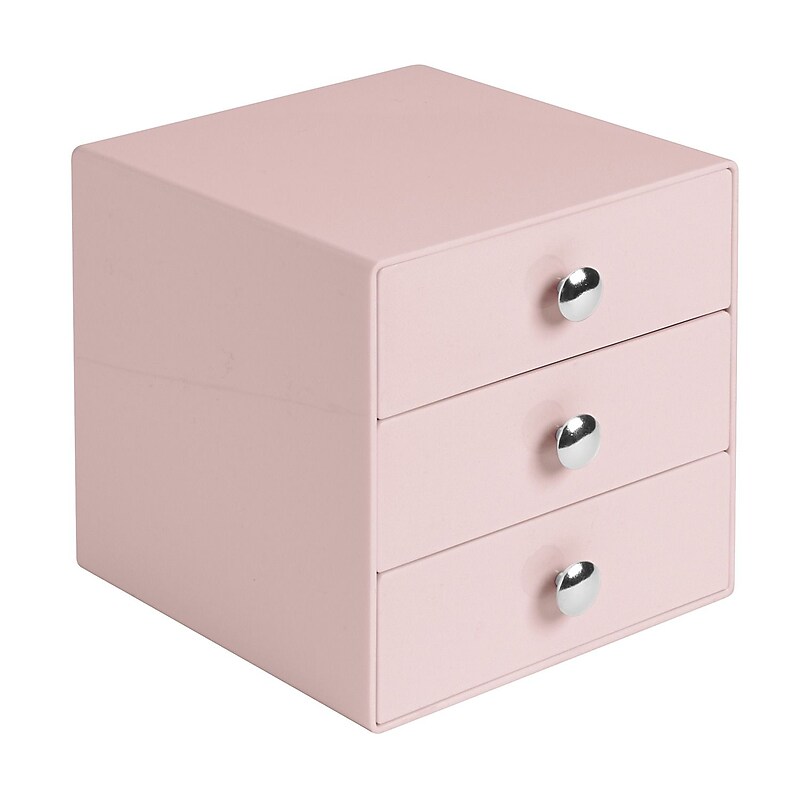 InterDesign Original Plastic 3-Drawer Organizer Drawers, Pink (35314) image 1