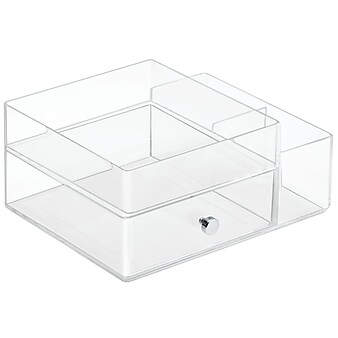InterDesign Plastic Drawers with Side Organizer, Clear (39360)