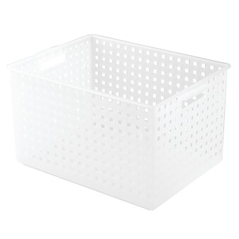 InterDesign Modulon 10.3" x 13.3" x 18" Household Storage Basket, Frost (47000)