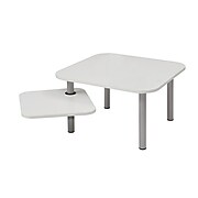 Alba Square Coffee Table with Rotating Tray; White (TBZOE1BC)