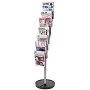 Alba Literature Holder, 9.4" x 12.6", Gray and Clear Metal (DDFIL7S)