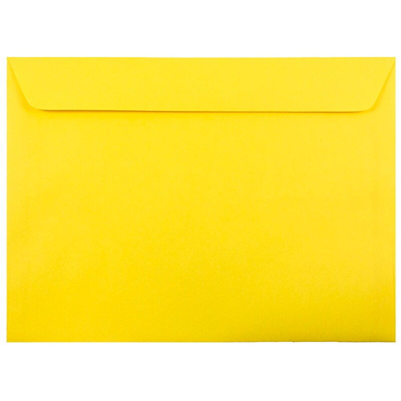 JAM Paper 9 x 12 Booklet Colored Envelopes, Yellow Recycled, 25/Pack (5156775) image 1