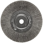 Trulock™ 6 in (OD) 3/4 in (W) Face Narrow-Face Crimped Wire Wheel Brush, 0.006 in Wire, SS