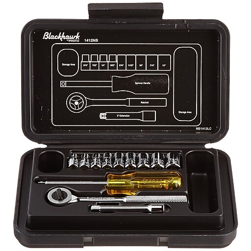 Shop Staples for Blackhawk® 12 Pieces 6 Point Standard Socket Set, 1/4