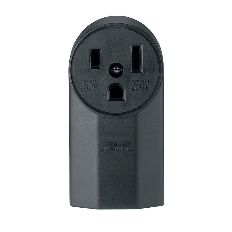 Cooper Wiring Devices Black Nylon Body Power Receptacle, 10 - 4 AWG Conductor, 250 V, 50 A image 1