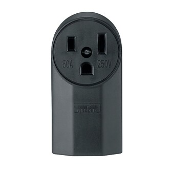 Cooper Wiring Devices Black Nylon Body Power Receptacle, 10 - 4 AWG Conductor, 250 V, 50 A