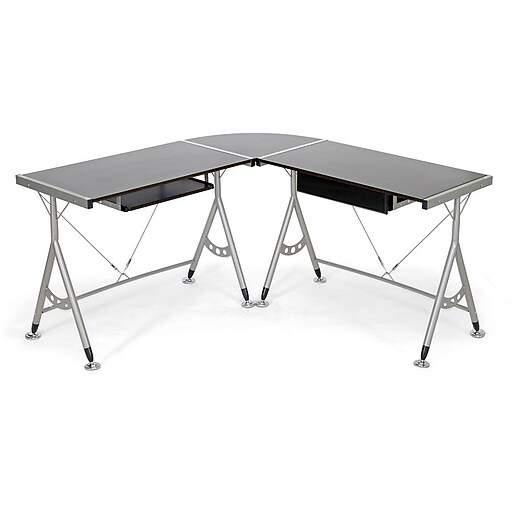 Shop Staples for Baxton Studio Elburn LShaped Computer Desk, Dark