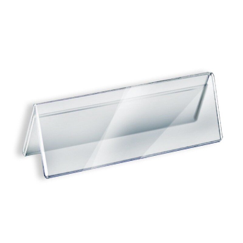 Azar Displays Nameplate Sign Holder, 11" W x 3" H, Clear, 10/Pack (192806) image 1