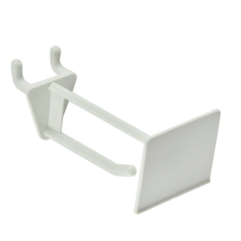 Global Approved  Opaque Plastic Pegboard Scan Hook, White - Pkg Qty 50