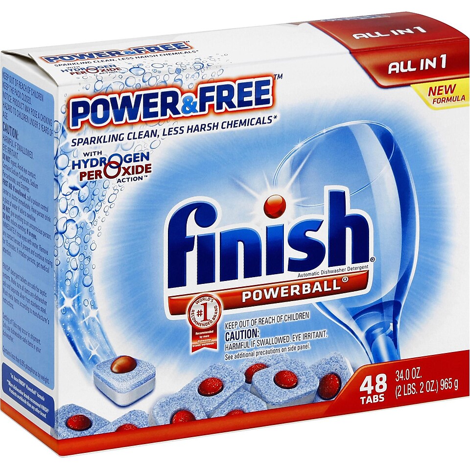 Finish Powerball Power & Free Dishwasher Tabs