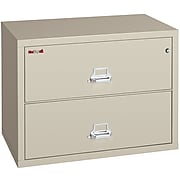 FireKing Classic 2-Drawer Lateral File Cabinet, Fire Resistant, Letter/Legal, Parchment, 37.4" (2-3822-CPA)