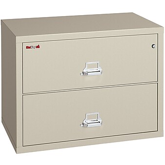 FireKing Classic 2-Drawer Lateral File Cabinet, Letter/Legal Size, Lockable, Fire Resistant, Parchment (23822CPA)