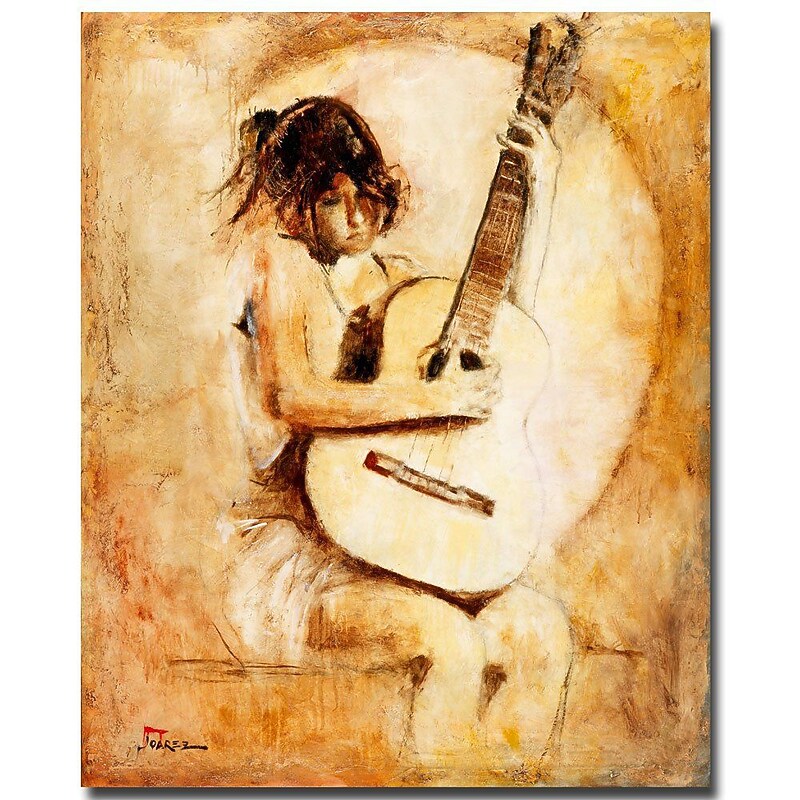 Trademark Global Joarez "Soft Guitar" Canvas Art, 19" x 14" image 1