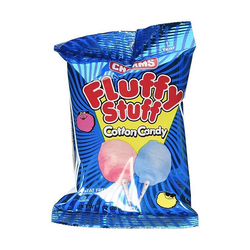 Charms Fluffy Stuff Fruit Cotton Candy, 1 oz, 12/Box (209-00127) image 1