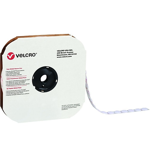 Velcro Loop Only Round Dots 7/8 Dia. Sticky Back Hook & Loop