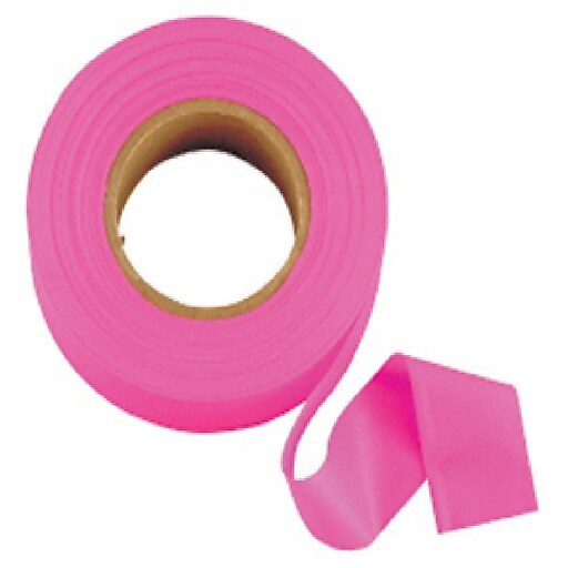 Empire 77 1"(W) x 200 feet (L) Flagging Tape, Fluorescent GloPink (272