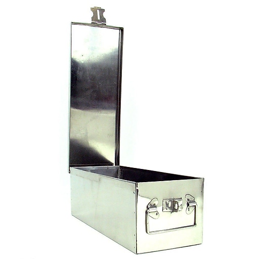Stalwart™ 75500 Oversized 12" Metal Storage Lock Box, Silver