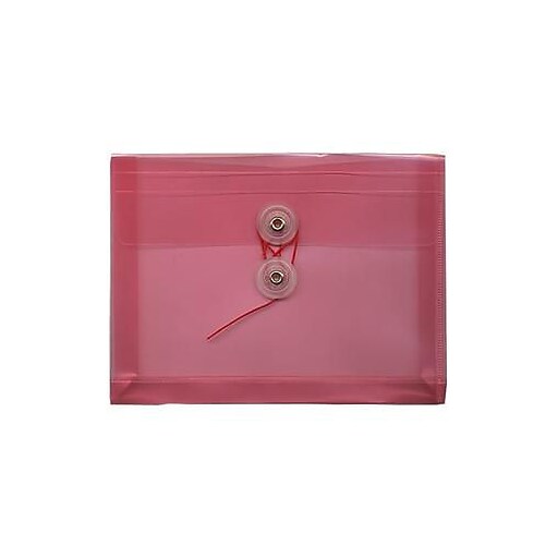 JAM Paper® Plastic Envelopes with Button and String Tie Closure, Index