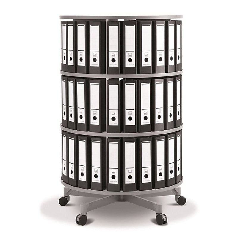 Moll® Rotary Three Tier Spin & File Binder Storage Carousel, White image 1