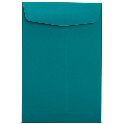 LUX® 9" x 12" 70lbs. Open End Envelopes, Teal Blue, 50/Pack Staples