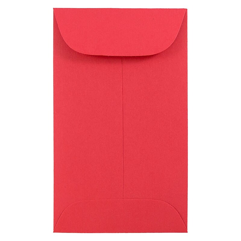 JAM Paper #3 Coin Business Colored Envelopes, 2.5 x 4.25, Red Recycled, Bulk 1000/Carton (356730541C) image 1