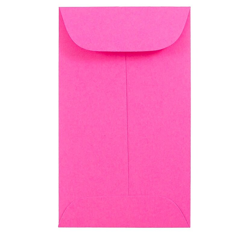 JAM Paper #3 Coin Business Colored Envelopes, 2.5 x 4.25, Ultra Fuchsia Pink, Bulk 500/Box (356730535H) image 1