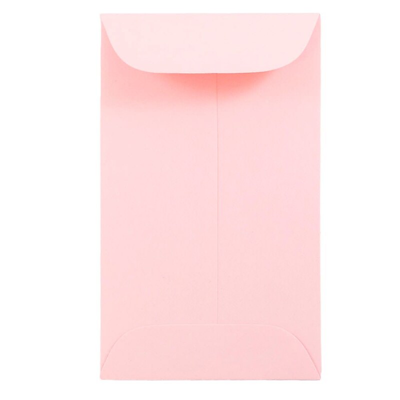 JAM Paper #3 Coin Business Envelopes, 2.5 x 4.25, Baby Pink, 25/Pack (356730543) image 1