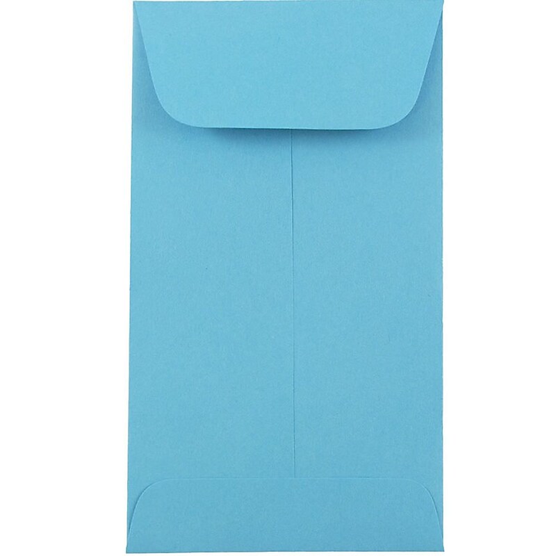 JAM Paper #5.5 Coin Business Colored Envelopes, 3.125 x 5.5, Blue Recycled, 25/Pack (356730549) image 1