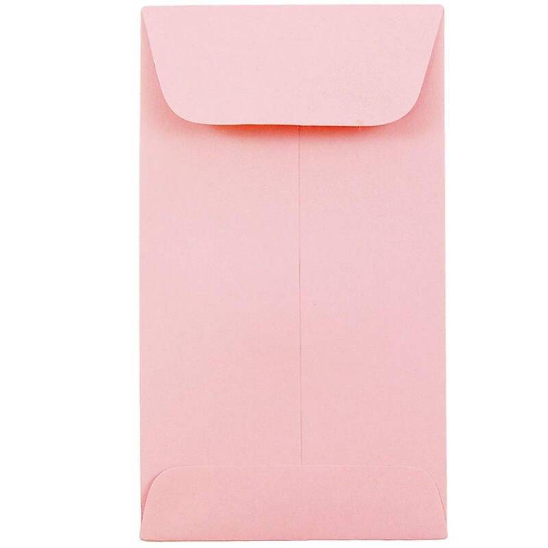 JAM Paper #6 Coin Business Envelopes, 3.375 x 6, Baby Pink, 100/Pack (356730562B) image 1