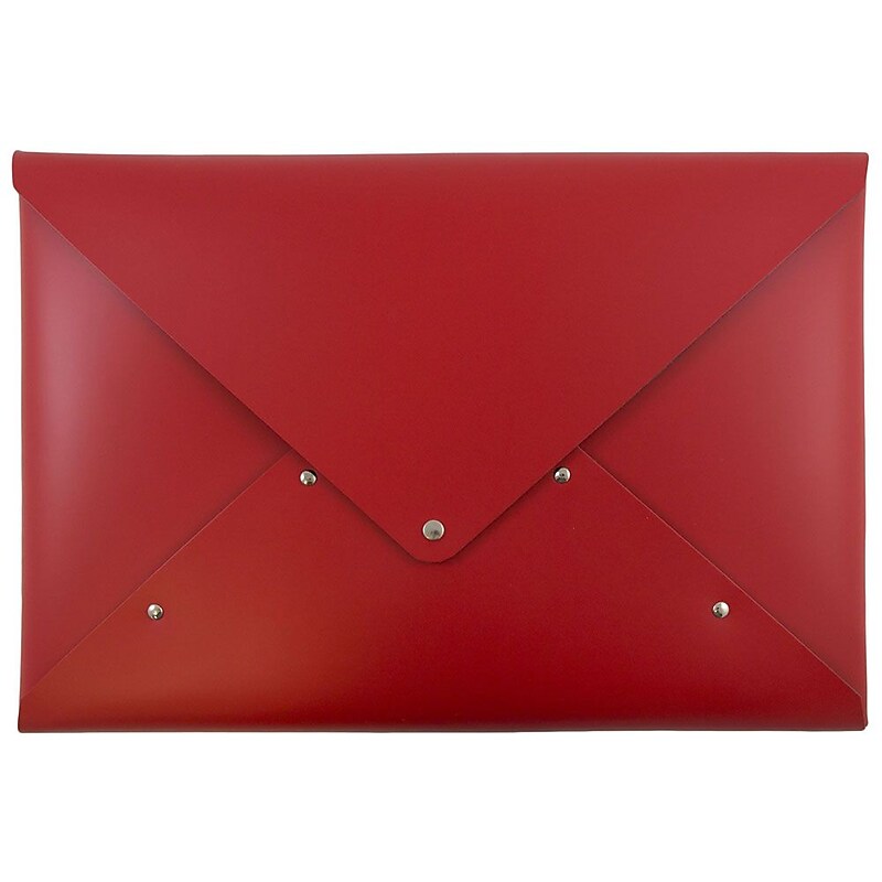 JAM Paper® Italian Leather Portfolio with Snap Closure, Legal Size, 10 1/4 x 14 3/4 x 3/4, Red, Sold Individually (233329923) image 1