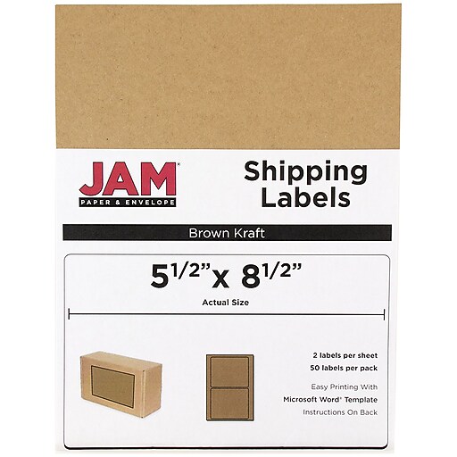 Shop Staples for JAM Paper® Shipping Labels, Half Sheet, 5.5 x 8.5
