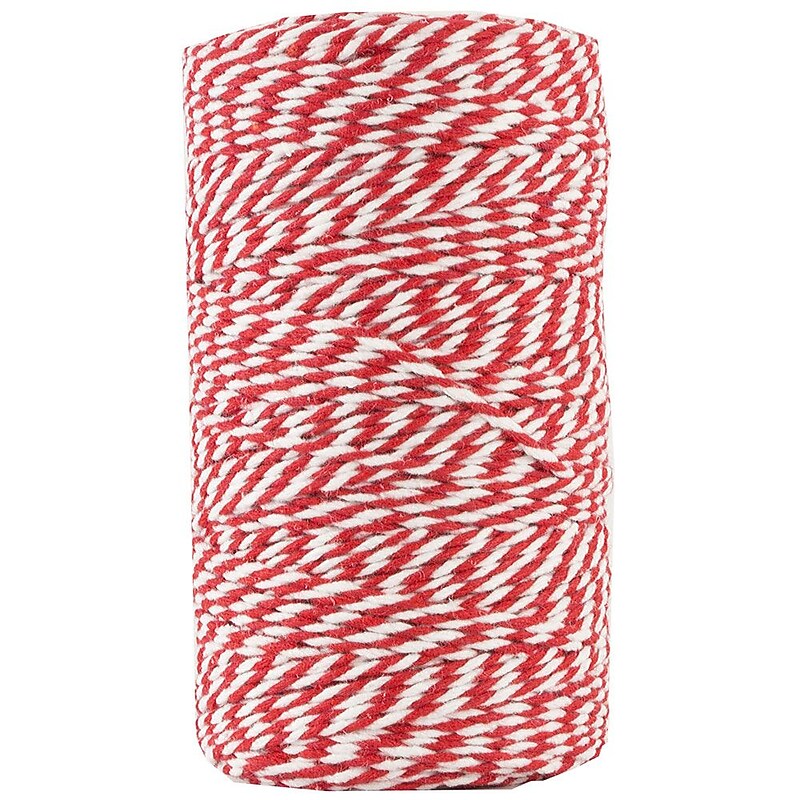 JAM Paper Twine, 327 ft., Red/White (349530303) image 1
