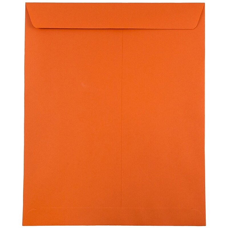 JAM Paper 10" x 13" Open End Catalog Colored Envelopes, Orange Recycled, 10/Pack (87766B) image 1