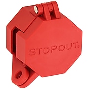 Accuform Signs® STOPOUT® Trailer Lock Glad Hand Lockout For Trailer Emergency Brake Air Lines, Red