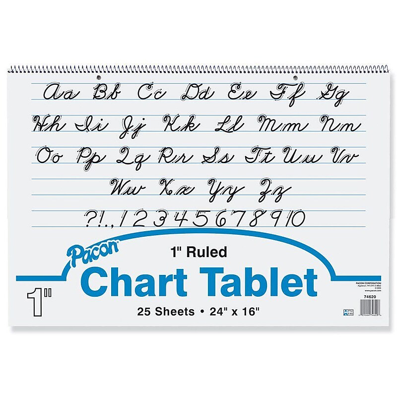 Pacon® Chart Tablets Writing Paper 24" x 16", 1" Ruled, 25 Sheets/Pk image 1