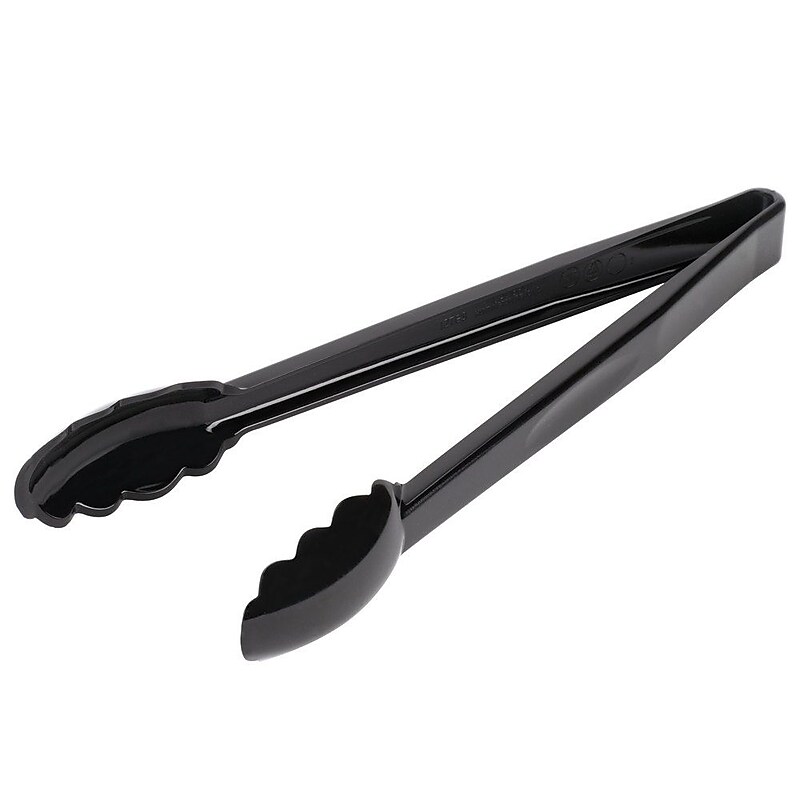 Cambro 12TGS-110, 12'' Scallop Grip Plastic Tongs - Camwear, Black image 1
