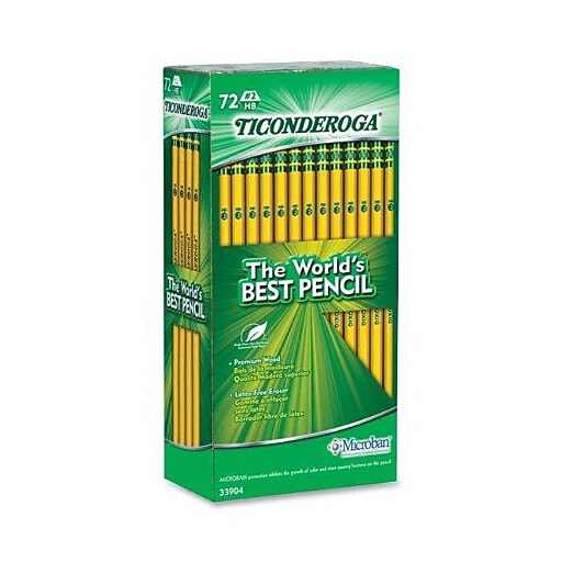 Dixon Ticonderoga 2 Soft Pencil, Yellow, 72/Pack Staples