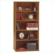 Bush Business Furniture Westfield 36W 5 Shelf Bookcase, Natural Cherry, (WC72414)