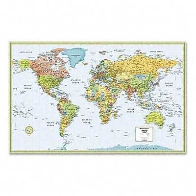 Rand McNally Laminated World Wall Map 50" x 32" | Staples