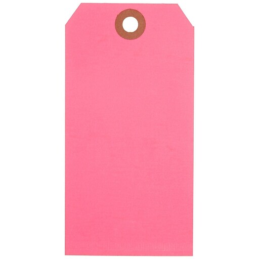SI Products Fluorescent Shipping Tags, 5, 4.75" x 2.375", Pink, 1000/Case (G12051E) Staples