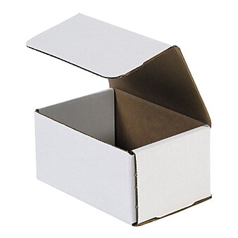SI Products Corrugated Mailers, 6" x 4" x 3", White, 50/Bundle (M643)